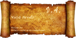 Vald Arnó névjegykártya